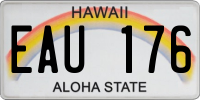 HI license plate EAU176