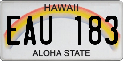HI license plate EAU183