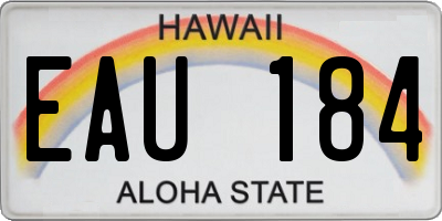 HI license plate EAU184