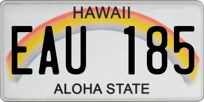 HI license plate EAU185