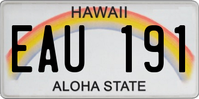 HI license plate EAU191