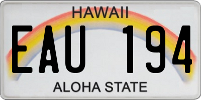 HI license plate EAU194