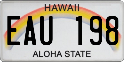 HI license plate EAU198