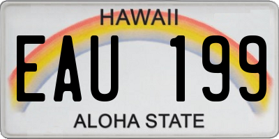 HI license plate EAU199