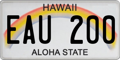 HI license plate EAU200