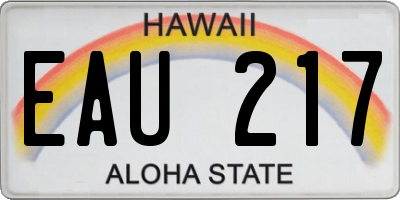 HI license plate EAU217