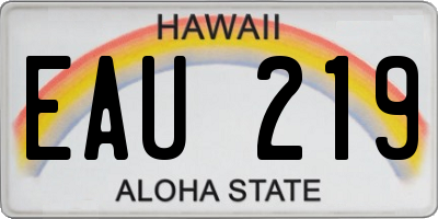 HI license plate EAU219