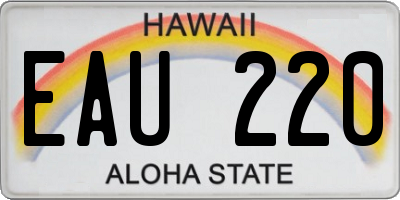 HI license plate EAU220