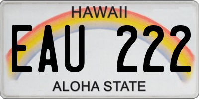 HI license plate EAU222