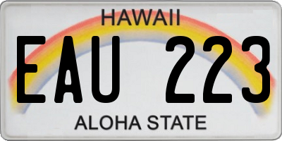 HI license plate EAU223