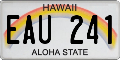 HI license plate EAU241
