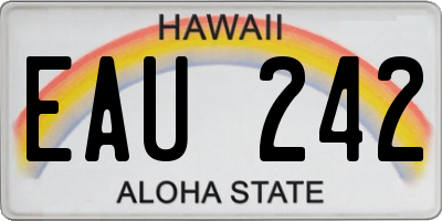 HI license plate EAU242