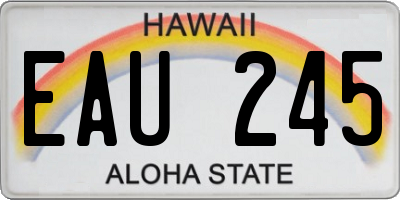 HI license plate EAU245