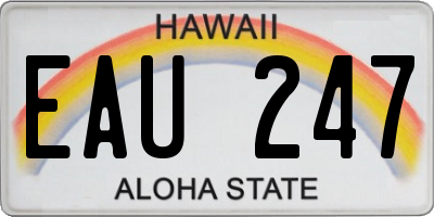 HI license plate EAU247