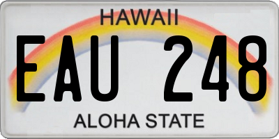 HI license plate EAU248