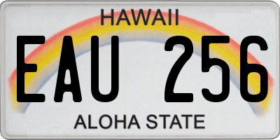 HI license plate EAU256