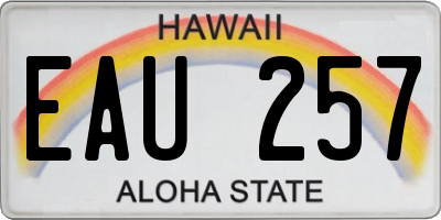 HI license plate EAU257