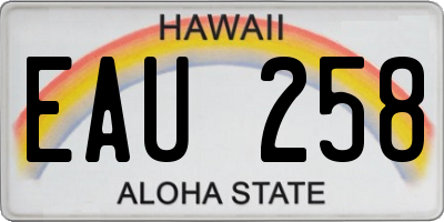 HI license plate EAU258