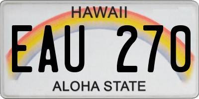 HI license plate EAU270
