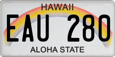 HI license plate EAU280