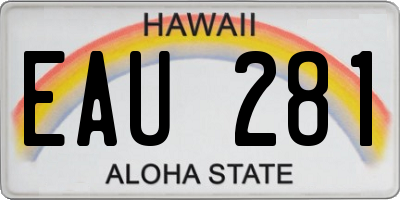 HI license plate EAU281