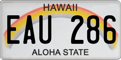 HI license plate EAU286
