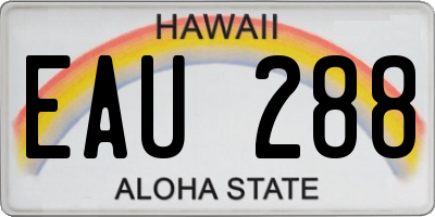HI license plate EAU288