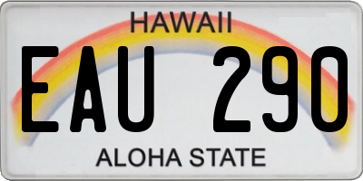 HI license plate EAU290