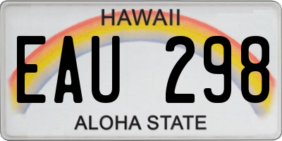 HI license plate EAU298