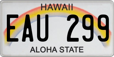HI license plate EAU299
