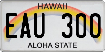 HI license plate EAU300