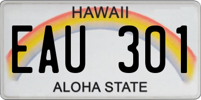HI license plate EAU301