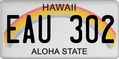 HI license plate EAU302