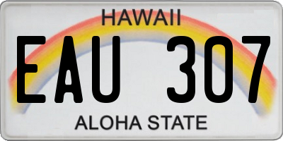 HI license plate EAU307