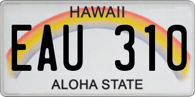 HI license plate EAU310