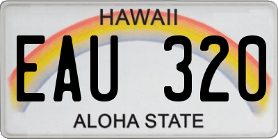 HI license plate EAU320