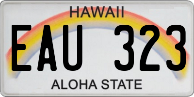 HI license plate EAU323