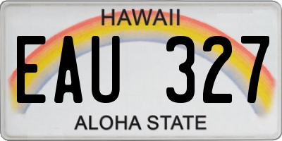 HI license plate EAU327