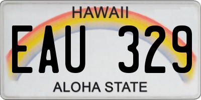 HI license plate EAU329