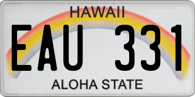 HI license plate EAU331