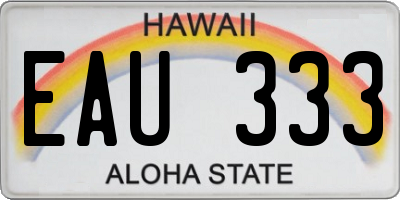 HI license plate EAU333