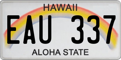 HI license plate EAU337