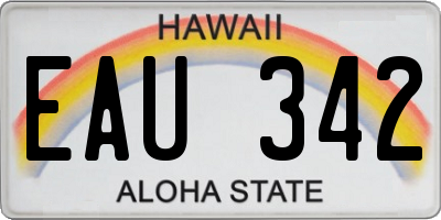 HI license plate EAU342