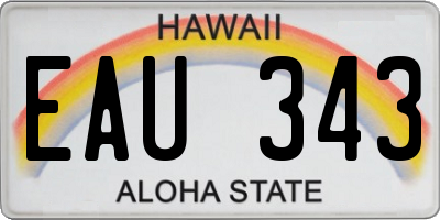 HI license plate EAU343