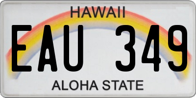 HI license plate EAU349