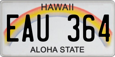 HI license plate EAU364