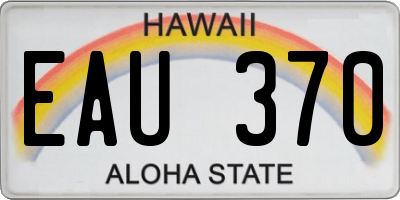 HI license plate EAU370