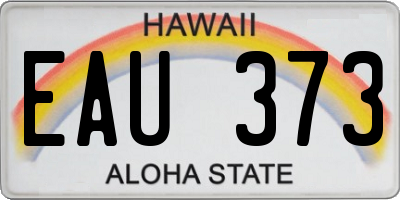 HI license plate EAU373