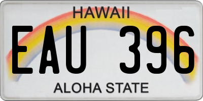 HI license plate EAU396