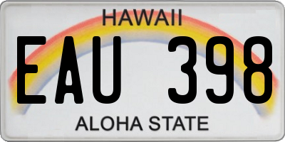 HI license plate EAU398